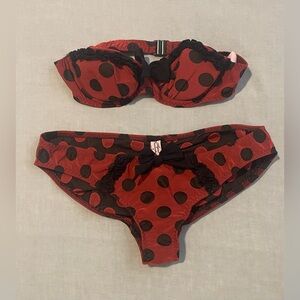 Agent Provocateur red and black polkadot bikini